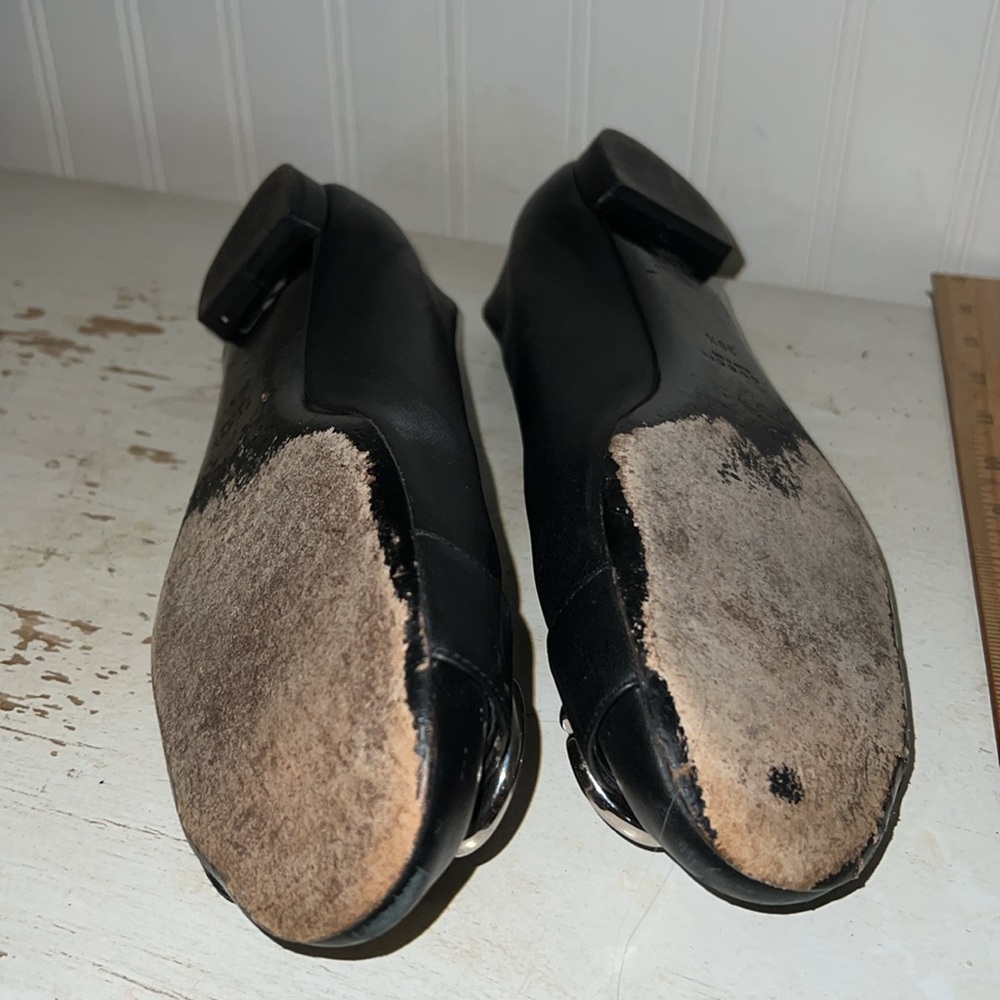 Gucci Sachalin Black Leather Logo Ballet Flats size 39.5 - Picture 11 of 11